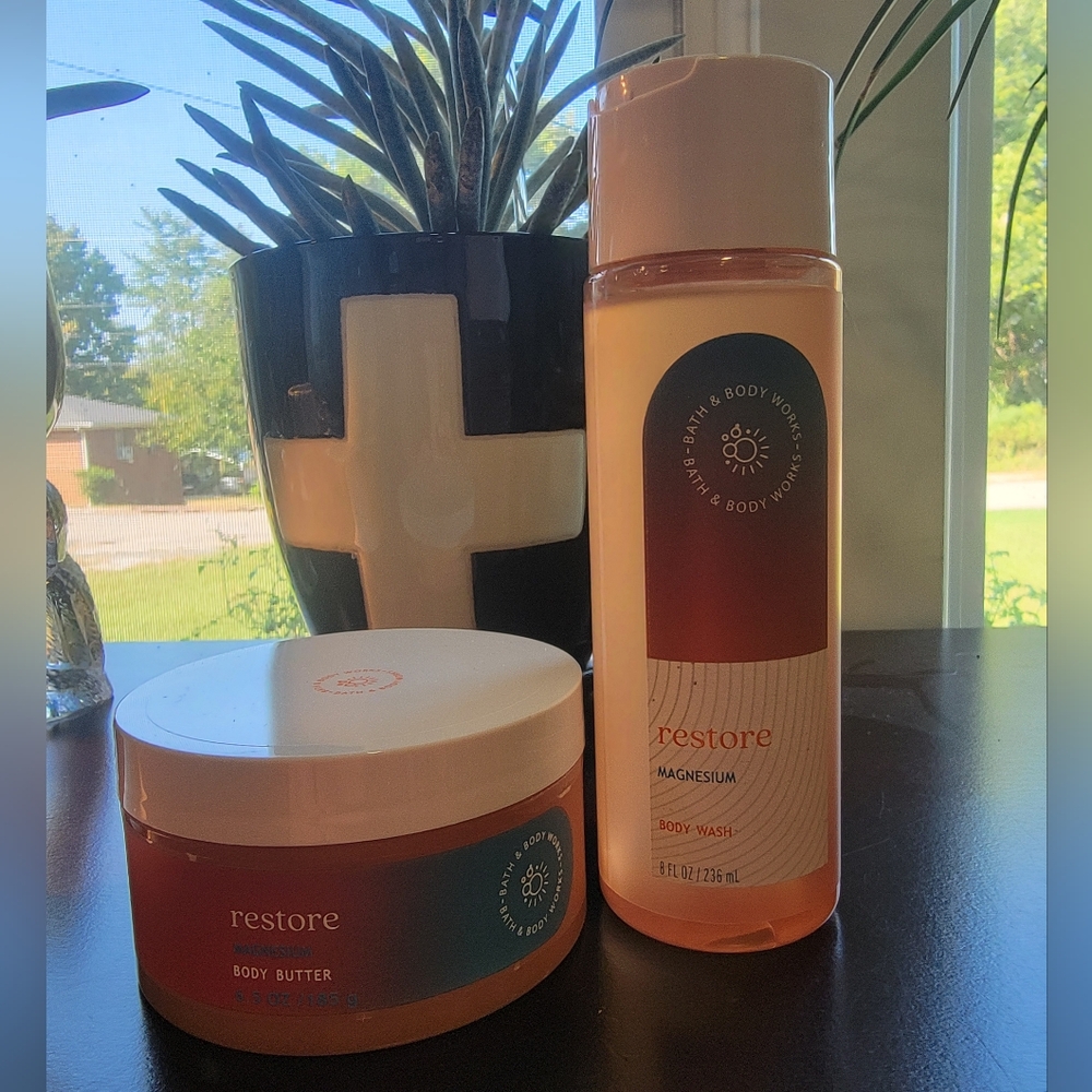 Bath & Body Works Restore Magnesium Body Butter & Body Wash Set